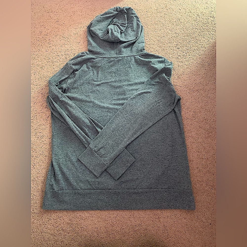 Lake Bum graphic lettering grey hoodie.